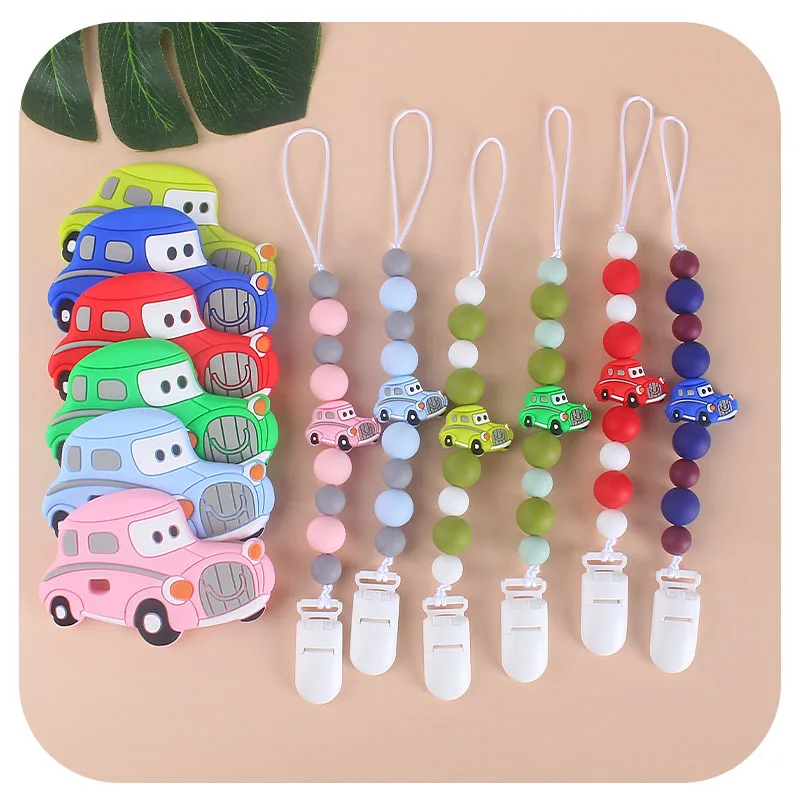 Baby Pacifier Chain Clips BPA Free Silicone Dummy Nipple Clips Holder Animal Rodent Pendant Nursing Teething Gifts For Newborn