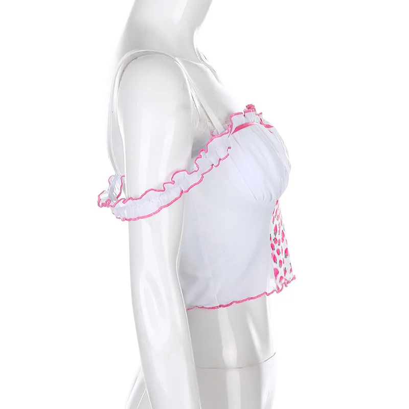 Summer Fashion Bow lace stitching Sexy Floral Camisole women