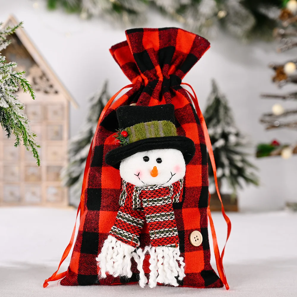 decord christmas gift bag grinch buffalo red plaid decoration personalized ornaments nativity set decoracion navidad |
