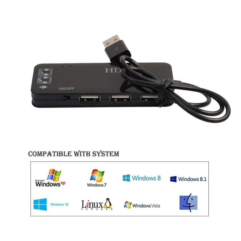 USB 2 0 внешний интерфейс 7.1CH звуковая карта 3 порта 0/гарнитура/микрофон