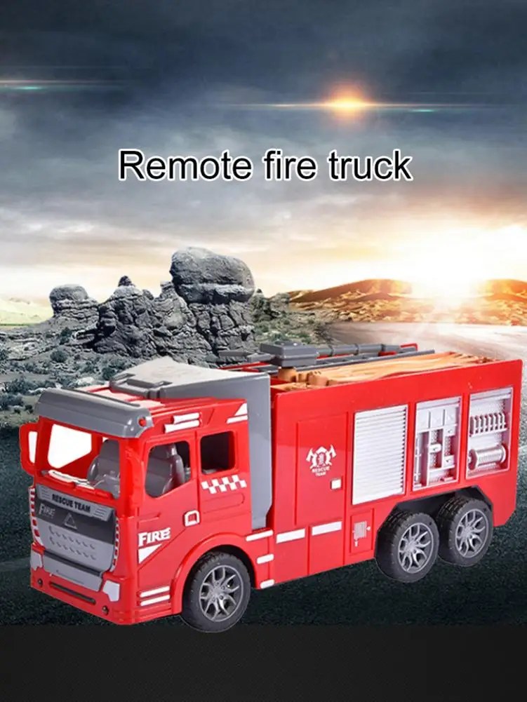 Пожарная машина RC с водяными пушками 4-канальный Радиоуправляемый пожарный