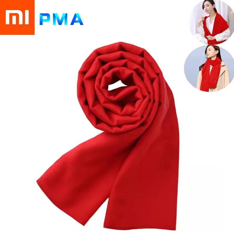 

Youpin PMA Graphene Heating Scarf 3 Gear Adjustable Fiber Fabric Water Washable Interface Soft Warm Unisex Red Christmas gift