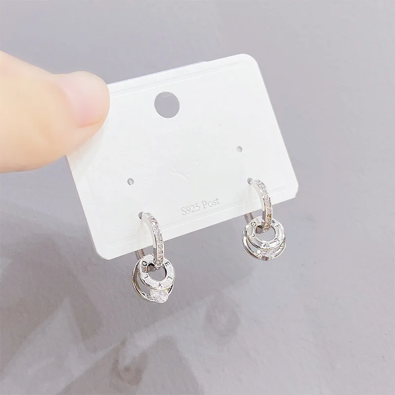 

Delicate 14K Real Gold Plated Simple Style Stud Earrings For Women Luxury Zircon CZ Earrings Gift