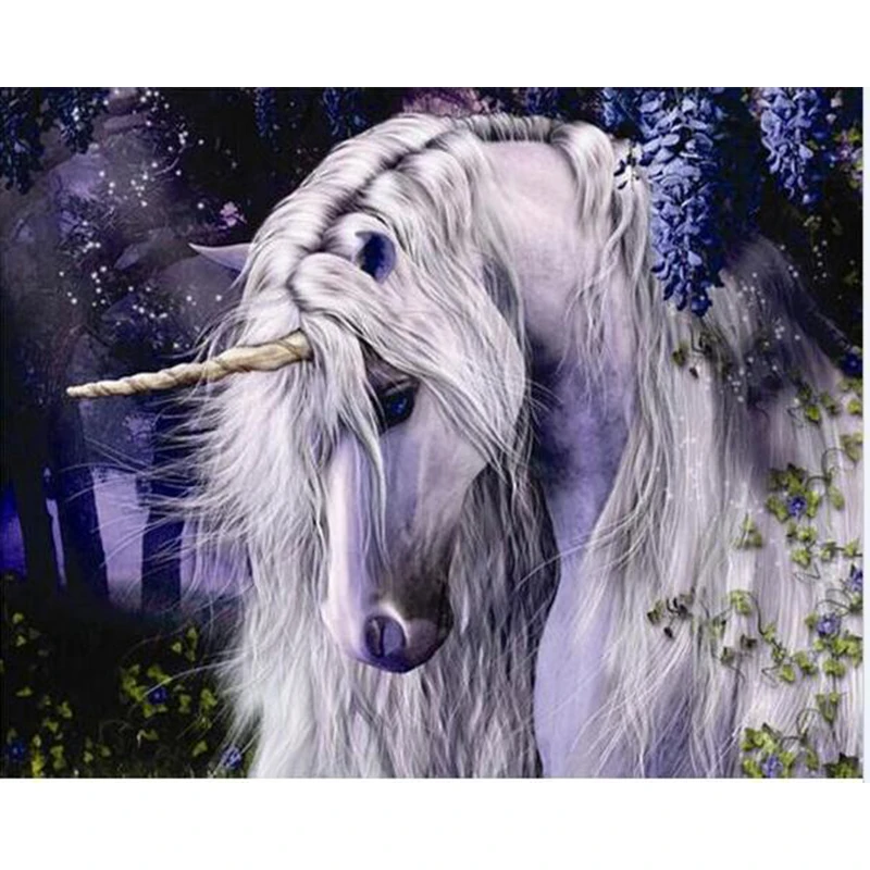

Painting By Number Unicorn Animal On Canvas With Frame 40x50 For Drawing Coloring By Number Paint To Picture Home Decoration Art