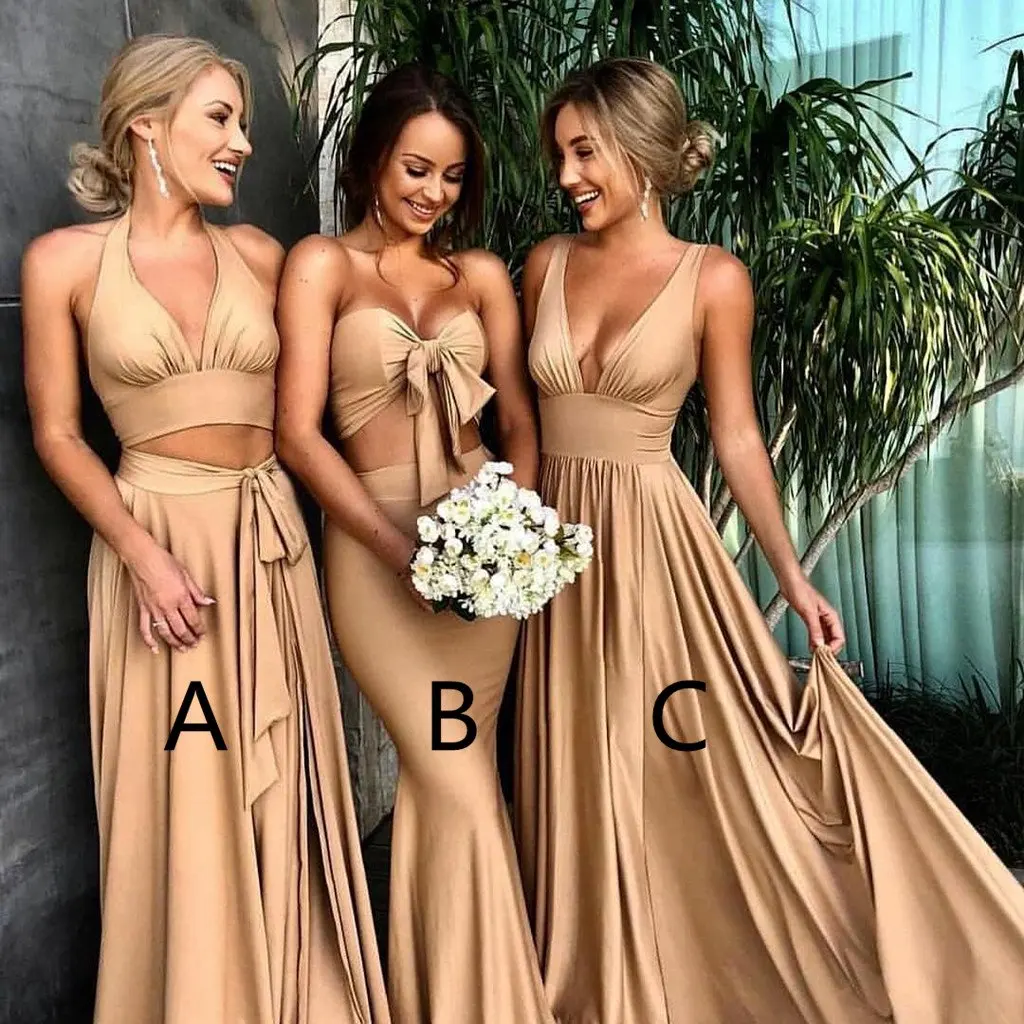 Robe Demoiselle D'honneur сексуальные платья подружки невесты с разрезом цвета