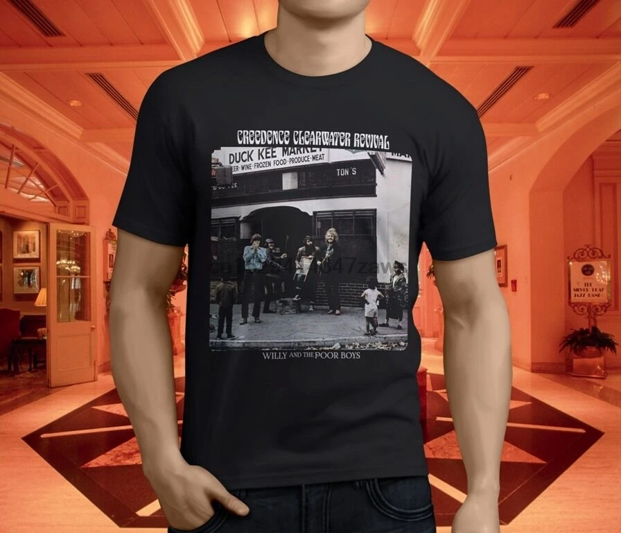 

creedence clearwater revival willy and the poorb Mens Black T-Shirt Size S-3XL