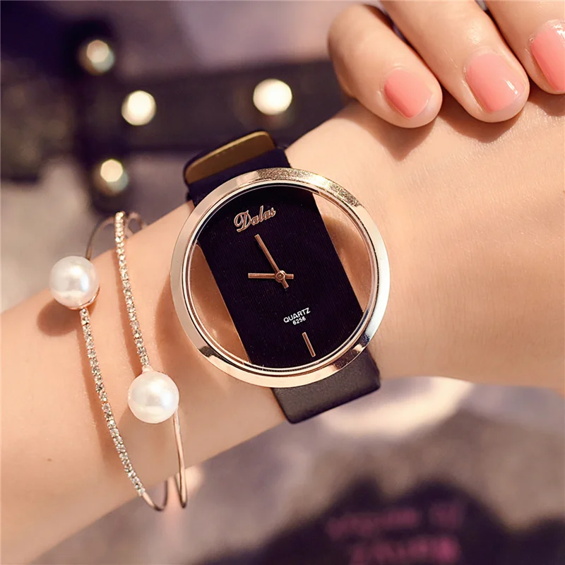 

2021 New Watch Female Luxury Version Simple Leisure Atmosphere European American Trends South Korea Big Dial Quartz Wristwatch