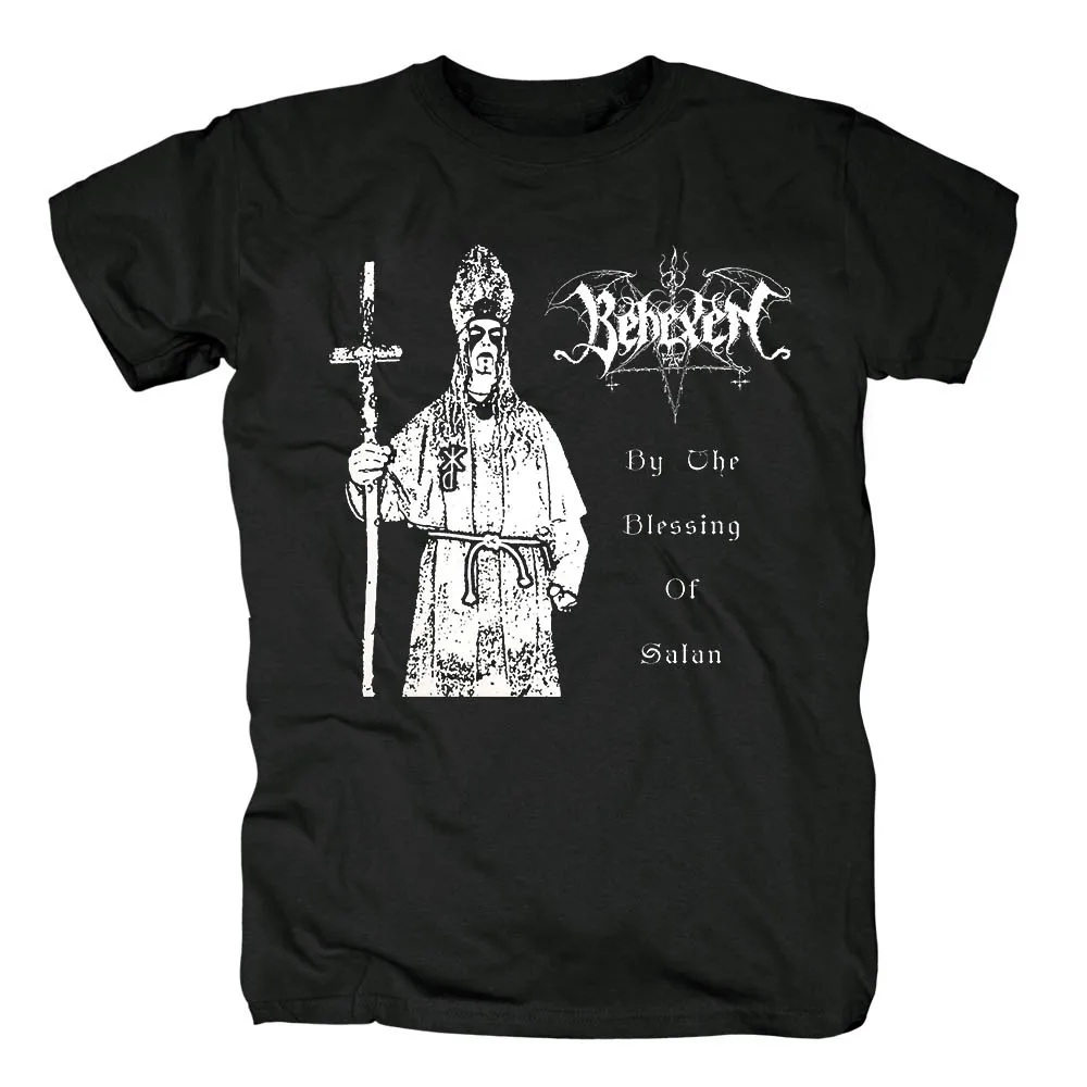 Хлопковая футболка с надписью behexen (Благословение сатаны) 100% хлопок бесплатная