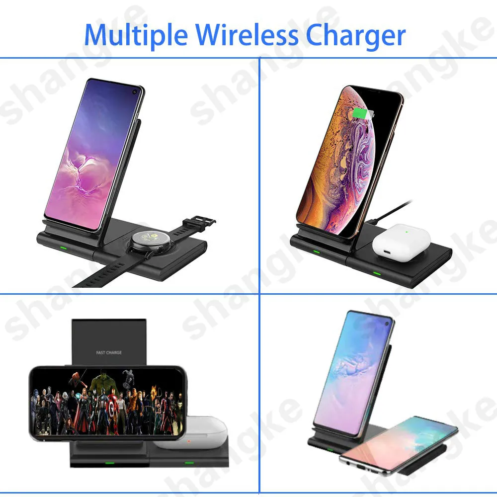 wireless charger for samsung galaxy watch 42m 46mm s2 s3 s4 iphone xs x galaxy s10 s9 s8 mobile phone wireless charger pad 10w free global shipping