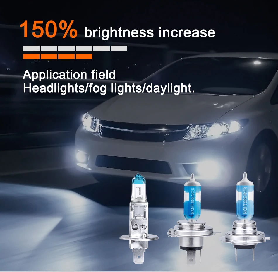 Лампа Ксеноновая OSRAM lampadine h7 H1 H4 12В 55 Вт Night breaker Лазерная фара белые Автомобильные фары лампы галогенные высокое ближнего и дальнего света лампы Лазерная 64210NL