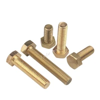 2510pcs m4 m5 m6 brass hexagon bolt brass hex bolt brass screw metric thread hex bolt l6 70mm