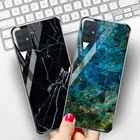 Чехол с мраморным рисунком для Samsung Galaxy A12, Роскошный чехол из закаленного стекла, защитный бампер для Samsung A51, A71, A32, A52s, A72, A02, чехол