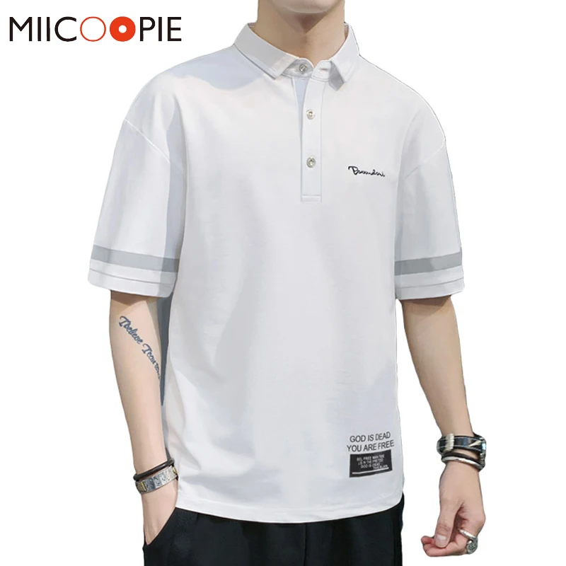 

Мужская Повседневная рубашка-поло с отложным воротником и коротким рукавом