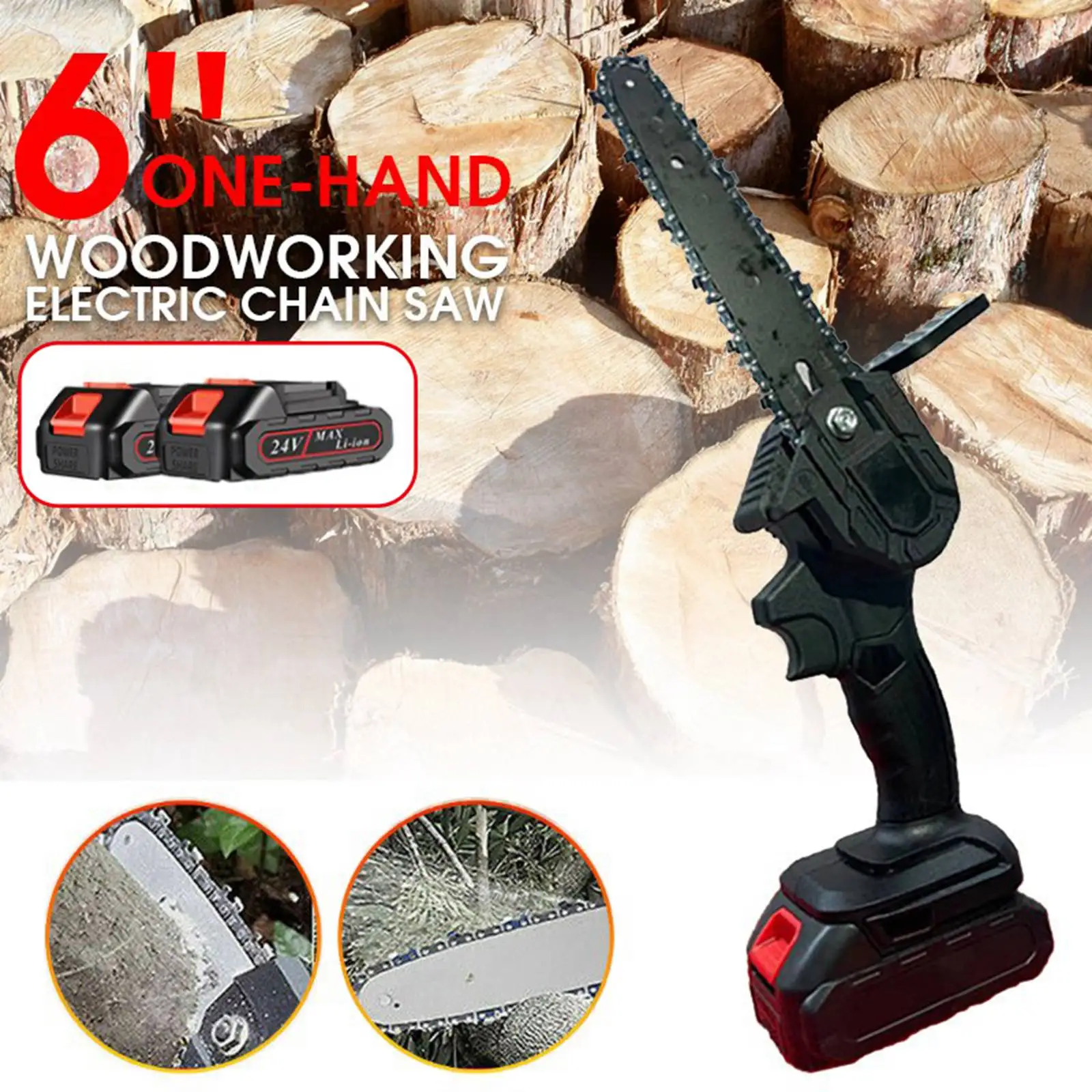 Electric Chainsaw Wood Cutter Cordless For Makita 18v Batterye Lectric Chain Saw Abs+metal 24vf 5m/s