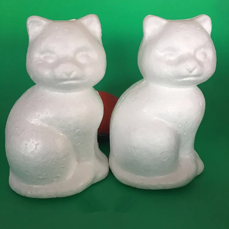 

2pcs,Artificial Foam Solid Cats,Styrofoam Ornament cats for home chrismas Decoration accessories,DIY Kindergarten painted props