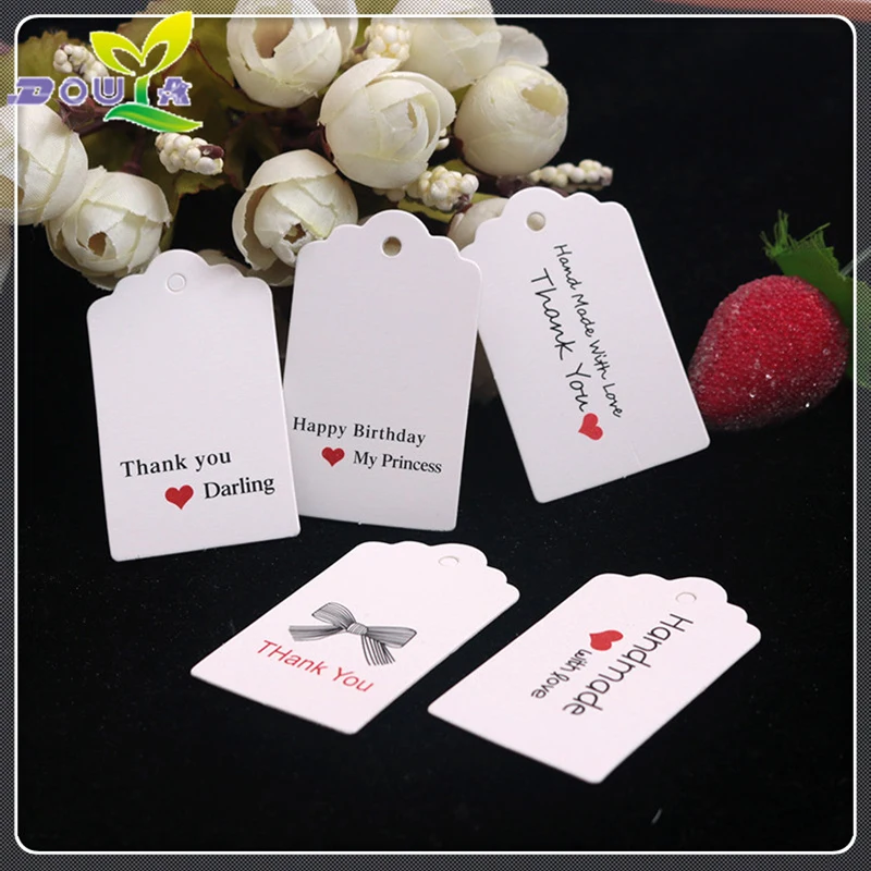 Спасибо за подарки ярлыки ручной работы с любовью из крафт-бумаги для одежды