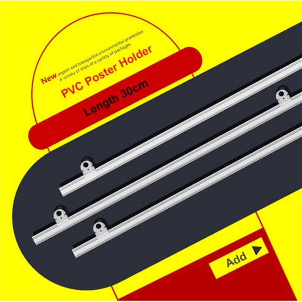 

30cm Plastic Poster Snap Poster Banner Holder Strip Poster Display Rack Rails Pop Store Advertising Fixture Poster Frame