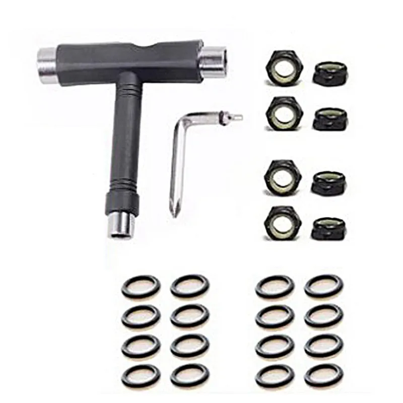 

1Set T-type Skateboard Tool Bearing Screw Nut Washer All in one Screwdriver Socket Multifunction Skate T-Tool Mini Kick Scooter
