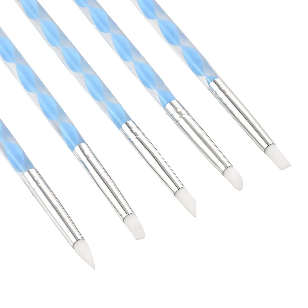 5 шт./компл. розовый и синий набор ручек для маникюра с двойной головкой Алмазная
