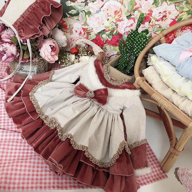 2020 New year Girls Dress Christmas winter Toddler Girl Clothes Children High quality Spanish Princess Costume | Детская одежда и