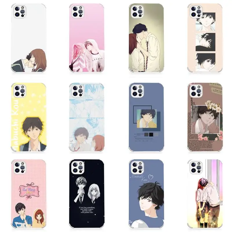 

Ao Haru Ride Love lovely Phone Case Lambskin Leather For iphone 12 11 8 7 6 XR X XS PLUS MINI PLUS PRO MAX Shockproof