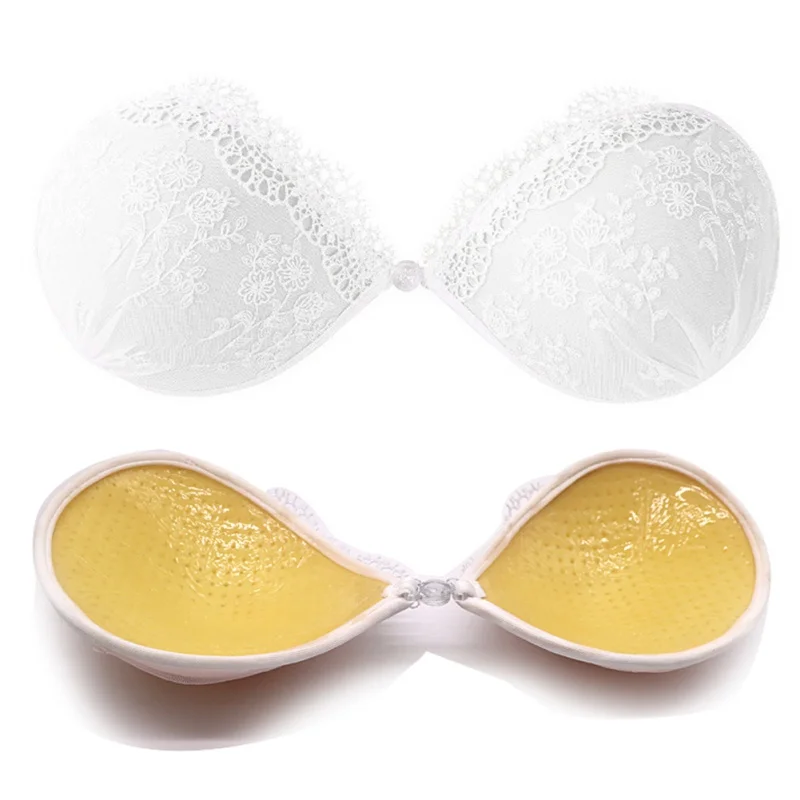 

Women Sexy Lace Push up Bra Floral Invisible Bras Wedding Dresses Seamless Strapless Underwear Bra New Breast Petals Cn(origin)