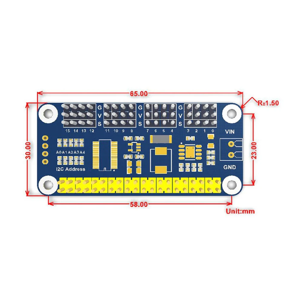 Raspberry Pi сервопривод плата расширения Модуль Поддержка 16-ходовой сервоприводом I2C