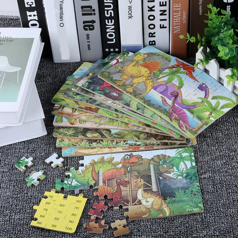 60 штук новинка динозавр яйцо деревянная головоломка Детская образовательная