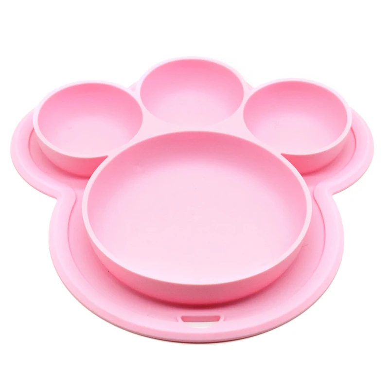 Детская силиконовая тарелка не содержит Бисфенол А мультяшная Медвежья Лапа