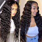 360 кружевных фронтальных париков предварительно выщипанные Детские Волосы бразильские натуральные волнистые человеческие волосы 180 плотность передний парик DJS Beauty