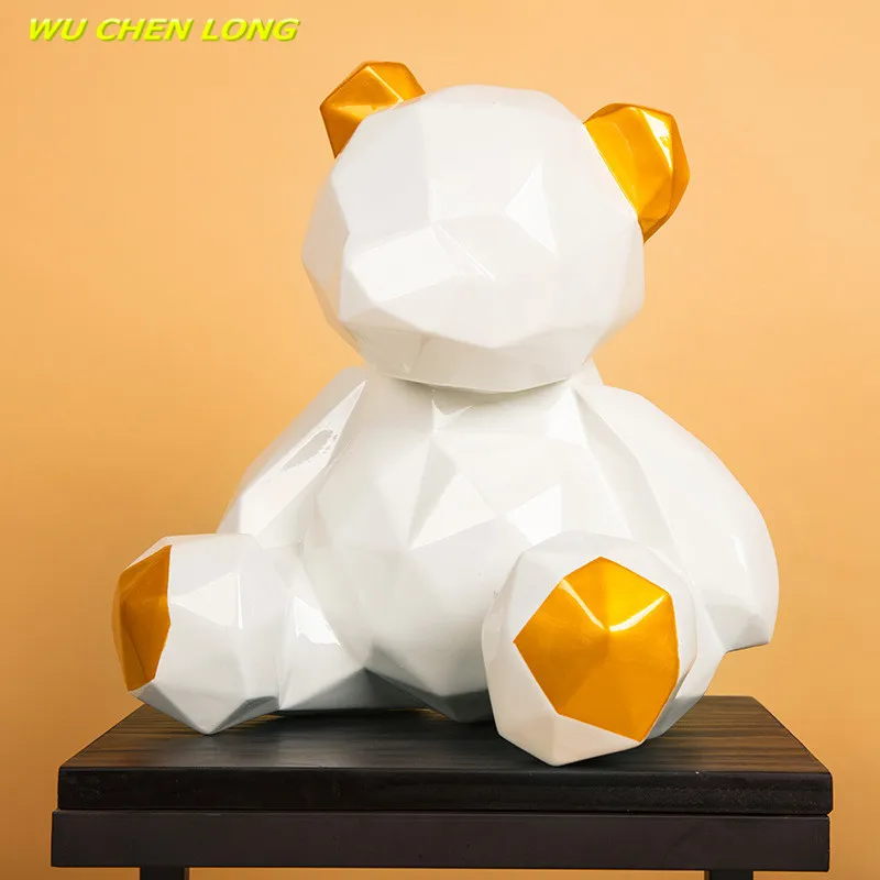 

WU CHEN длинный абстрактный медведь Художественная Скульптура оригами животные статуя из стекловолокна ремесла аксессуары для украшения дома R5525