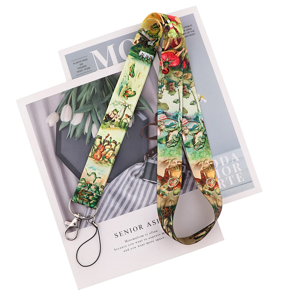 

Flyingbee Frog Painting Art Key Chain Lanyard Neck Strap For Phone Keys ID Card Creative Lanyards X2326