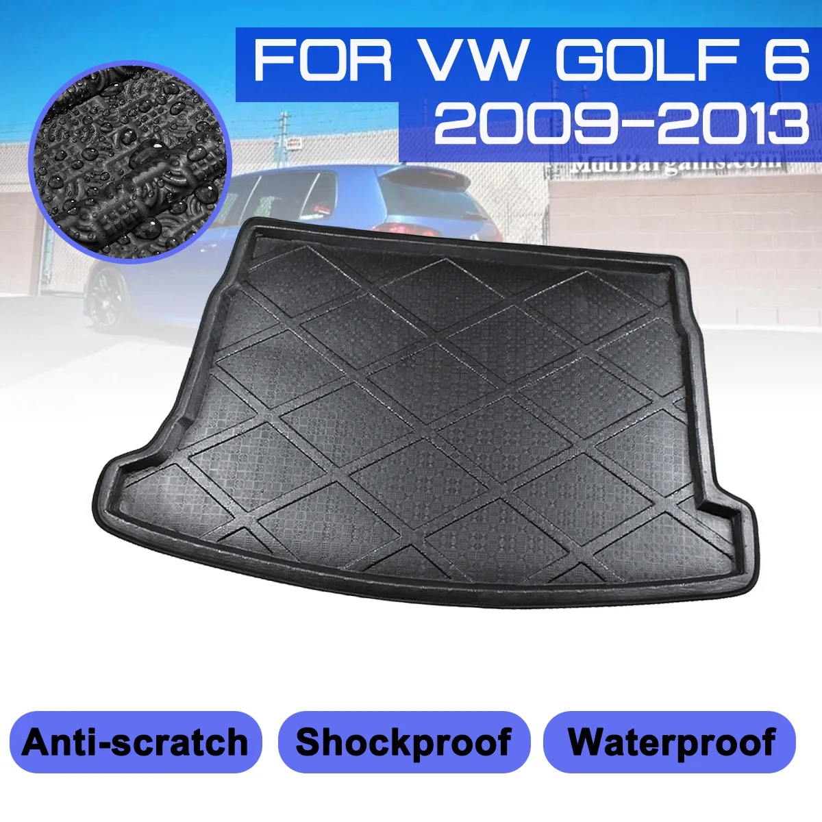 

For VW Golf 6 2009-2013 Car Floor Mat Carpet Rear Trunk Anti-mud Cover