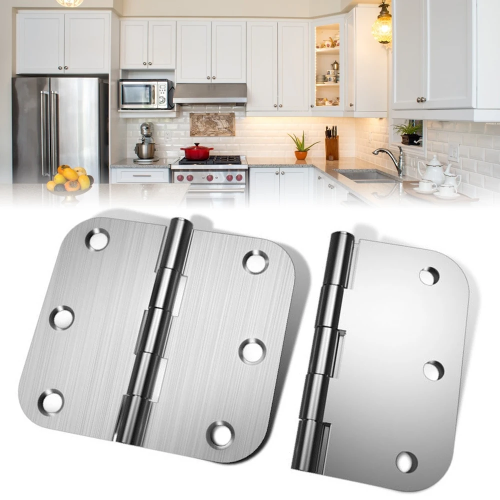 

5/8" Radius Corners Rounded Brushed Finish Residential Door Closet Hinge Door Hinges Stainless Steel Interior Hinges