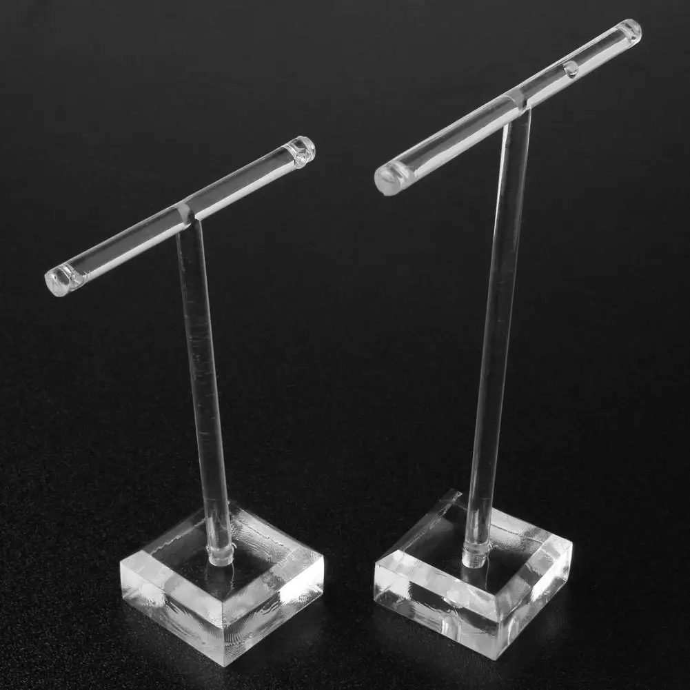 2pcs/pack Glass Earrings Jewelry Organizer T Bar Stand Holder Storage Hanger Showcase Rack | Украшения и аксессуары