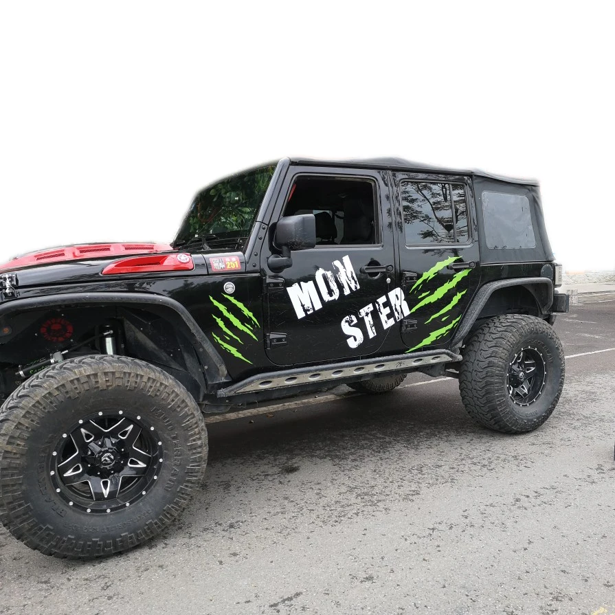 Зеленая матовая наклейка на дверь монстра лапа наклейки с царапинами виниловая