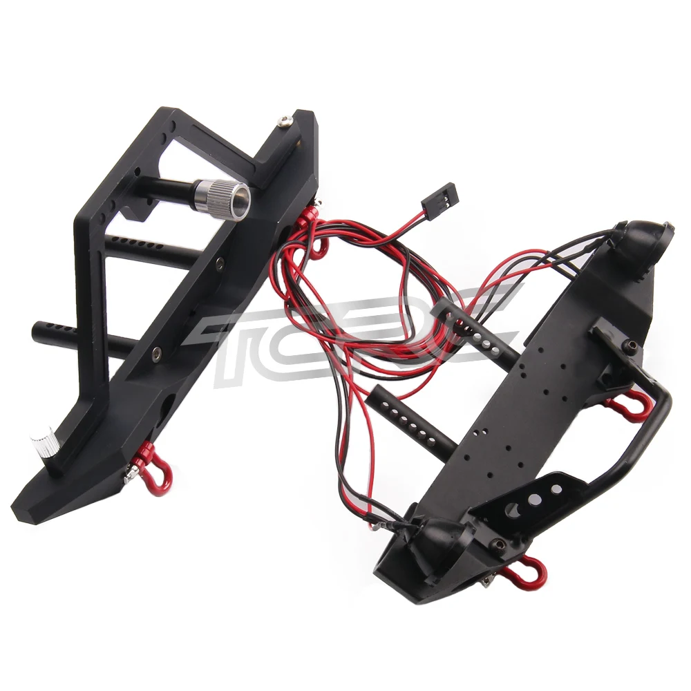 TCRC Metal Front&ampRear Bumper with 2 Led Lights for 1/10 RC Crawler Car Traxxas TRX4 Axial SCX10 | Игрушки и хобби