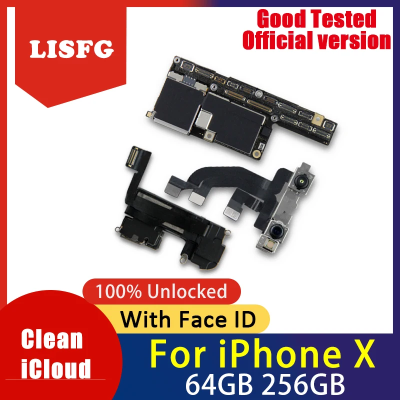 64 Гб/256 ГБ для iphone X материнская плата с лицом ID/без лица ID, Бесплатный iCloud для iphone x материнская плата с системой IOS логическая плата
