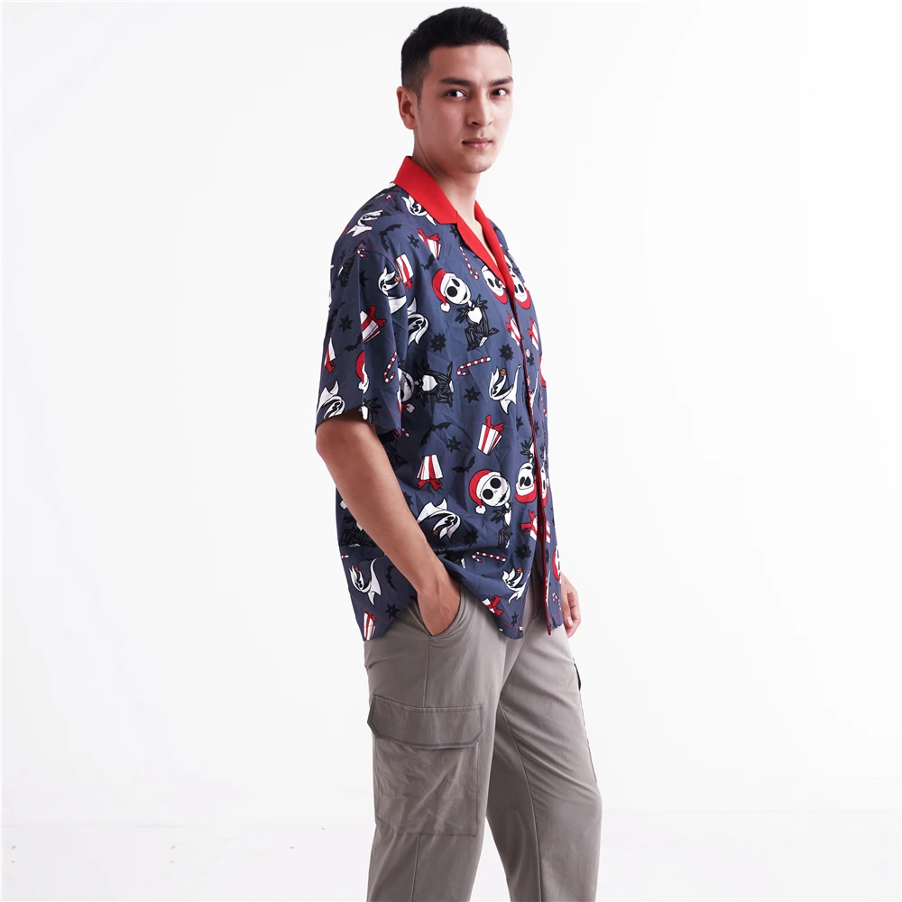 

Skulls Anime Hawaiian Shirt Women Tops Short Sleeve Beach Shirts Camisas Mujer Blusas Blouses Holiday Party Vacation Streetwear