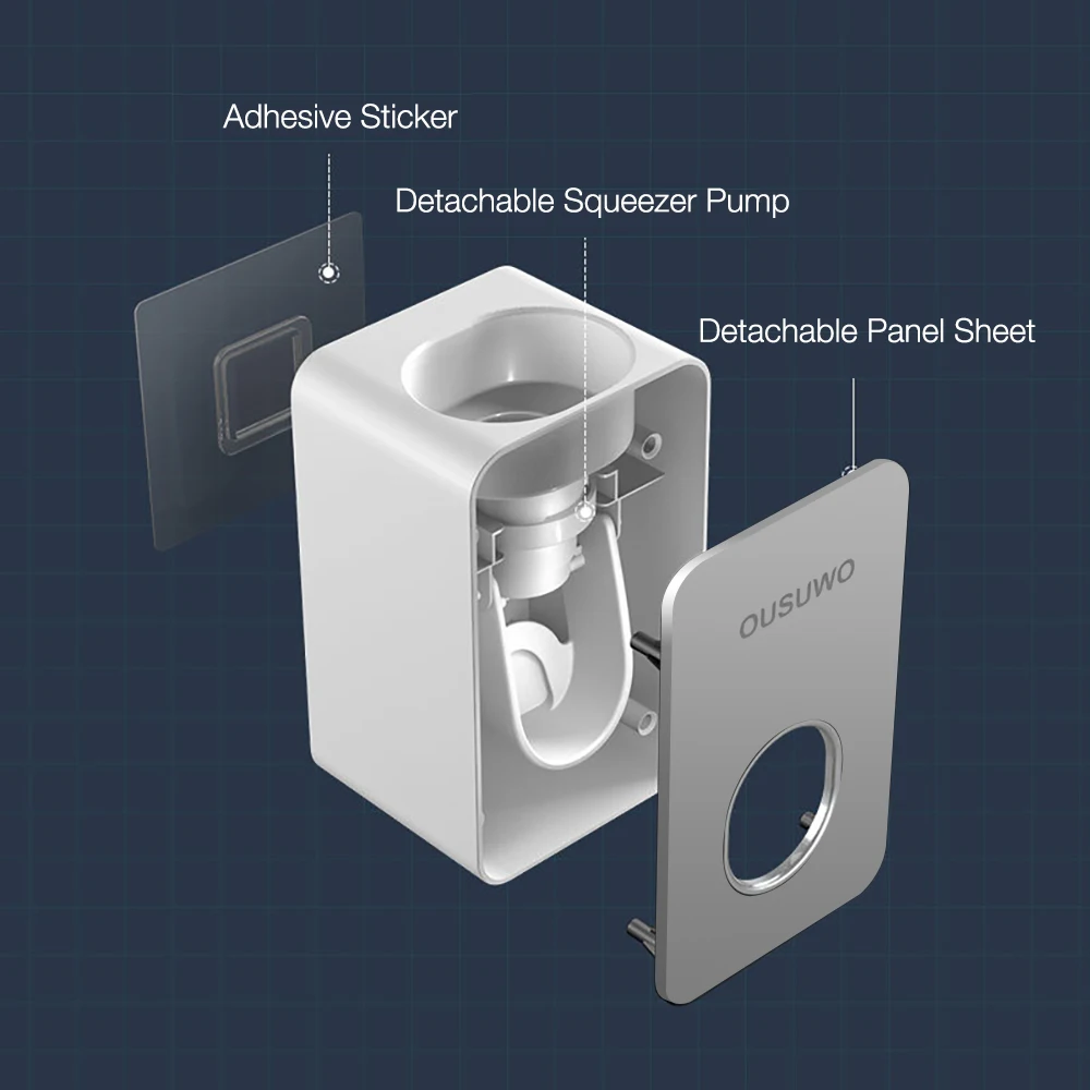 Настенный автоматический дозатор зубной пасты Пластиковый Дозатор пылезащитный