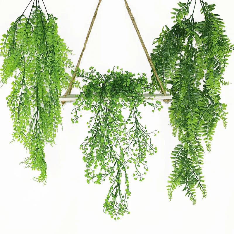 

1pc Artificial Plant Vines Wall Hanging Simulation Rattan Home Outdoor Garden Decor Trailing Flower Hanging Wall Decoration