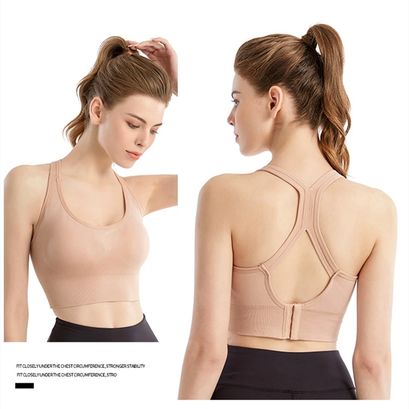 

Sexy Padded Push Up Sports Bra Top For Fitness Women Cross Straps Running Gym Sports Underwear Crop Tops For Female.