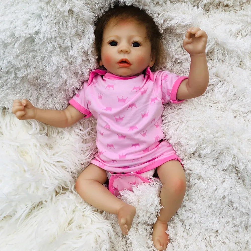 46 см Bebes кукла Реборн силиконовая реборн для девочек Очаровательная Реалистичная