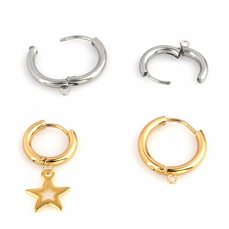 

5pcs/Lot Stainless Steel Earring Round Hooks Hoop Earrings Hook Earrings Connectors For DIY Jewelry Earring Making Supplies