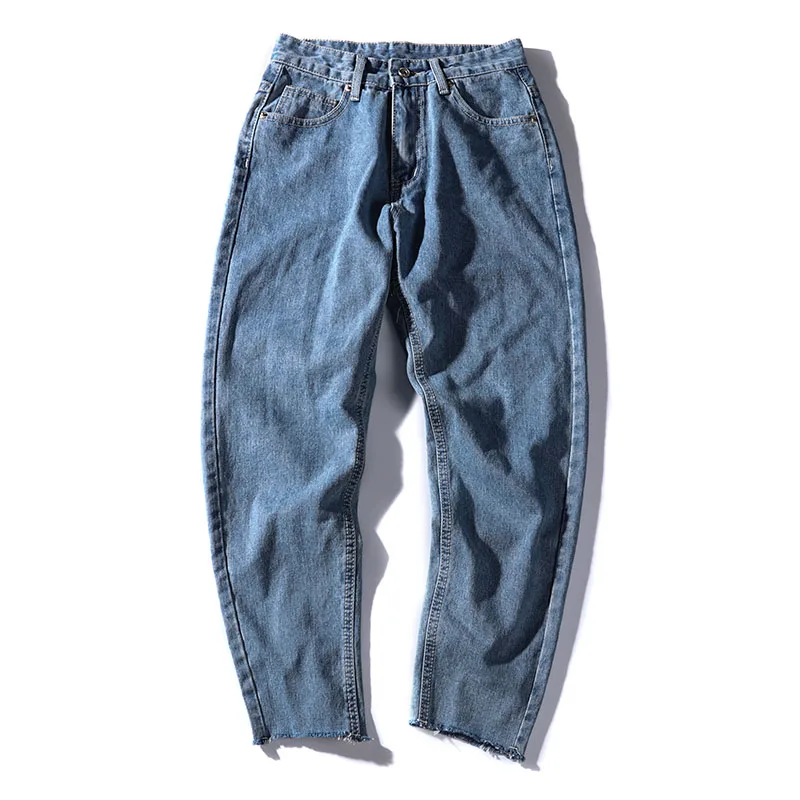 

Summer Jeans Men's Slim Fashion Washed Solid Color Casual Straight Jeans Pants Men Streetwear Wild Hip Hop Denim Trousers Mens