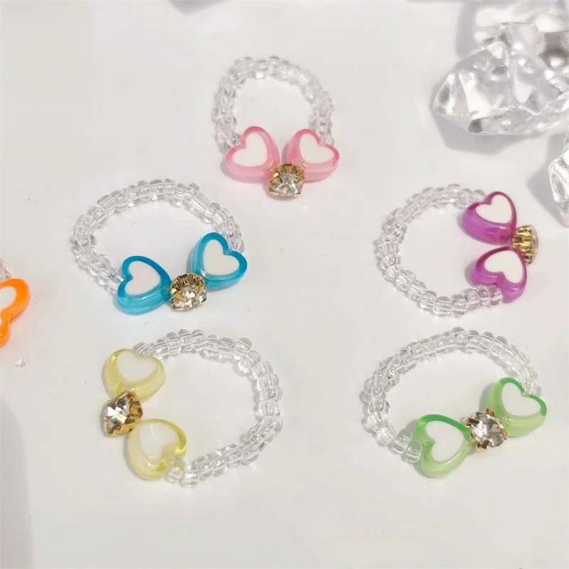

Punki New Cat Eye Effect Color Round Beads Summer Ins Net Red Hyuna Style Cute Ring Ring Gift Multi-color Optional