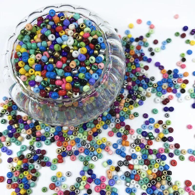

500psc3mm Austrian crystal round hole beads solid color Czech glass gasket DIY children's jewelry beads