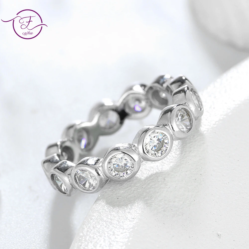 

925 Sterling Silver Ring for Women Exquisite Simple Rings Round 4MM Zircon Wedding Engagement Party Gift Fine Jewelry