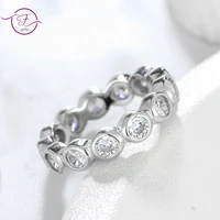 925 sterling silver ring for women exquisite simple rings round 4mm zircon wedding engagement party gift fine jewelry