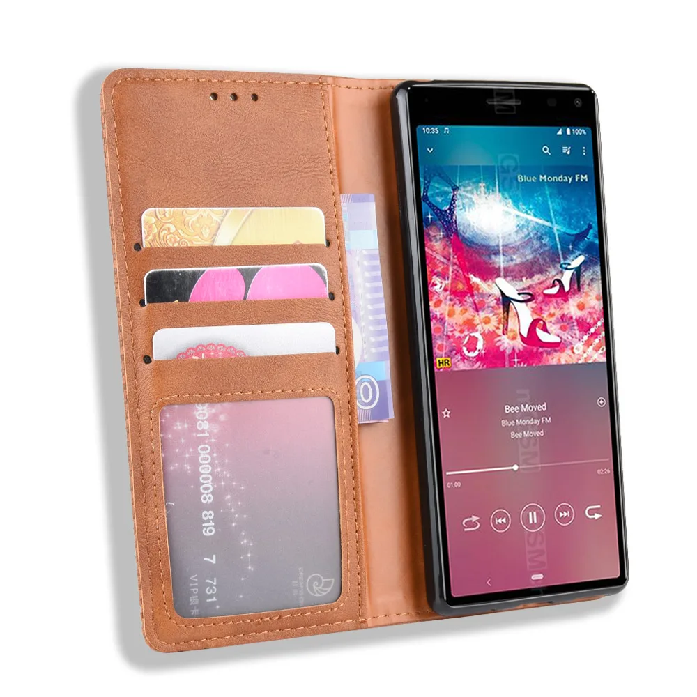 Магнитный винтажный кожаный чехол премиум-класса для sony Xperia 8 Xperia8, чехол с откидной крышкой 6,0 дюймов, легкомысленный чехол с защитой от падения